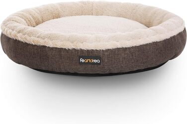 Кругла лежанка для собак та котів Feandrea, діаметр 65 см, коричнева