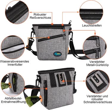 Сумка для ласощів Ownpets для собак, сумка для дресирування, зручна та функціональна, сіра