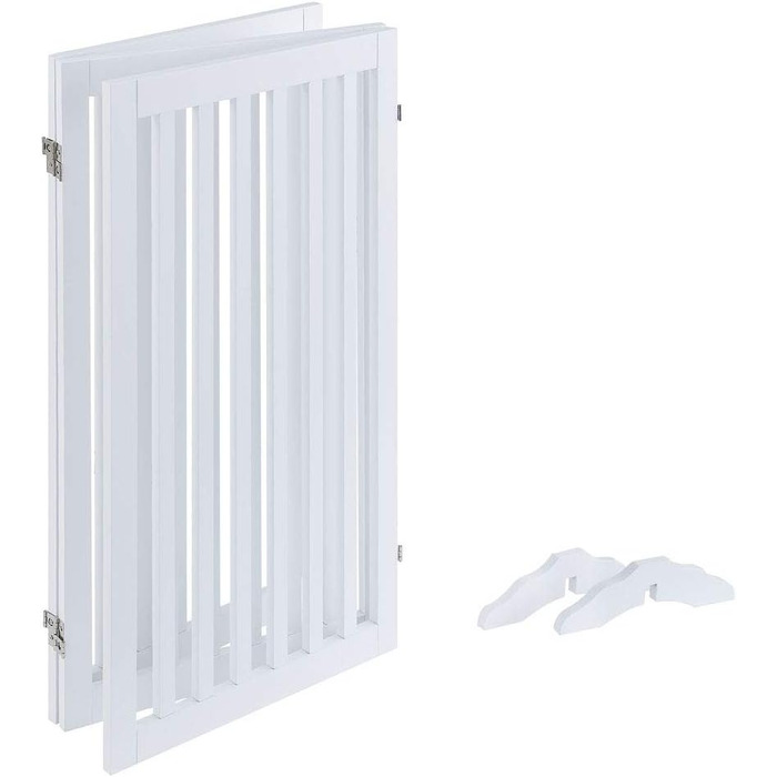 Захисний бар'єр для собак Unipaws, без свердління, дерев'яний, розкладний, для захисту сходів, воріт, каміну (3 елементи, 91 см), білий 153 x 91 см