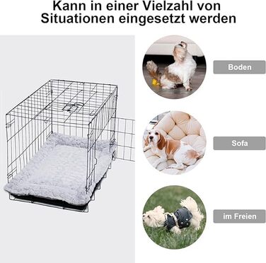 Крісло-ліжко для собак середніх порід, 75x50 см, м'який ворс, антиковзаюча підкладка, блакитний колір, дизайн 