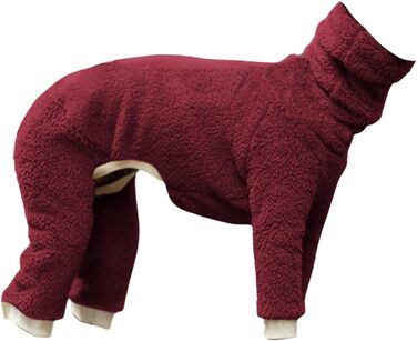 Зимовий комбінезон для собак – теплий флісовий костюм з принтом грейхаунд, комір-стійка, одяг для чотирилапих афганців (G, XL)