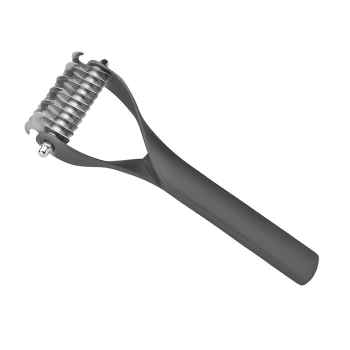 Гребінець для собак та котів з довгою шерстю, 2-етапний, для видалення підшерстка, з цинкової сплави, довговічний, щадний до шкіри, ефективний проти ковтунів та випадання шерсті (чорний, S)