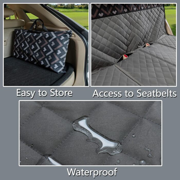 Захист сидіння авто для собак з твердим дном (Hängemattenbrücke) - сірий, для стандартних авто та SUV