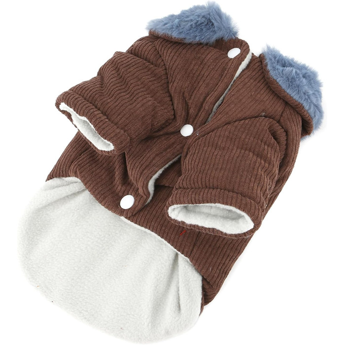 Теплий флісовий куртка для собак породы чихуахуа XL, коричневий, з D-порогом та кишенею