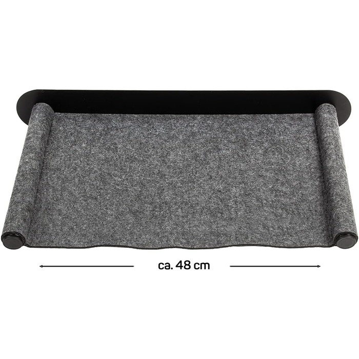 Підвісна лежанка для кота з фетру, канадського виробництва | 65 x 35 x 10 см, антрацит | Лежанка-стіна для котів