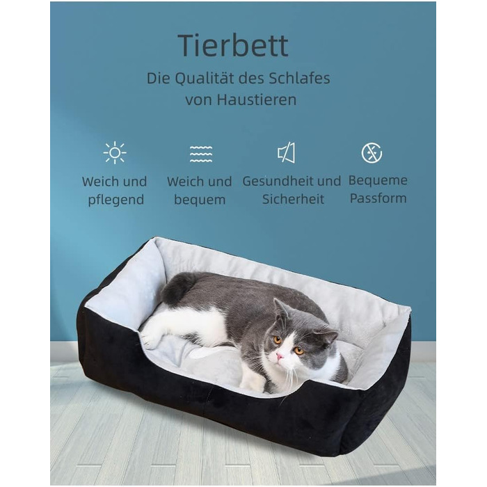 Крісло-ліжко для собак Flying Wings, м'яке та зручне, сіро-чорне (70x50 см)
