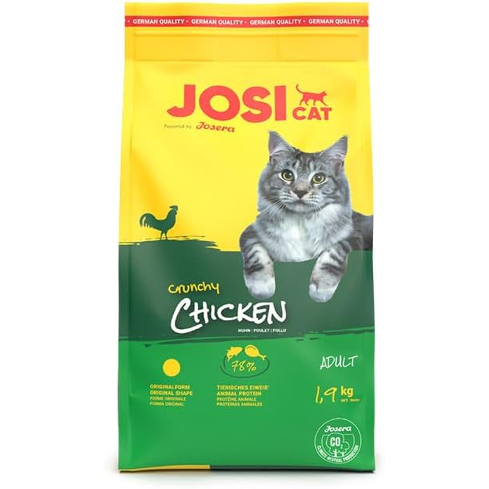 Сухий корм для дорослих котів JosiCat Crunchy з куркою та птицею, 10 кг
