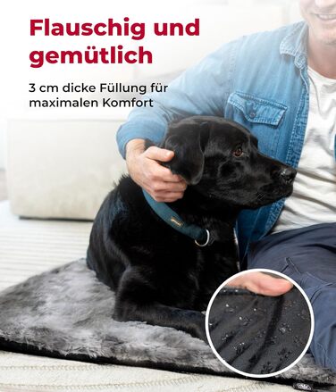 Килимок для собак HS-Hundebett® з підкладкою та антиковзаючою основою XS (45x65 см) – М'який та пральний – Зручна лежанка для собак – Виготовлено в Німеччині