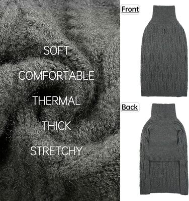 Пуловер для собак та котів, теплий зимовий одяг: куртка, жилет, плащ для цуценят та маленьких собак (Сірий, XS)