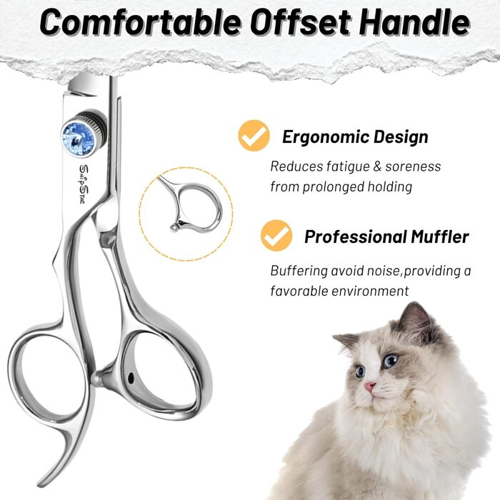 Професійна шерсть для собак 7 дюймів, японська сталь VG10, безшумна заточка, безпечна та гостра