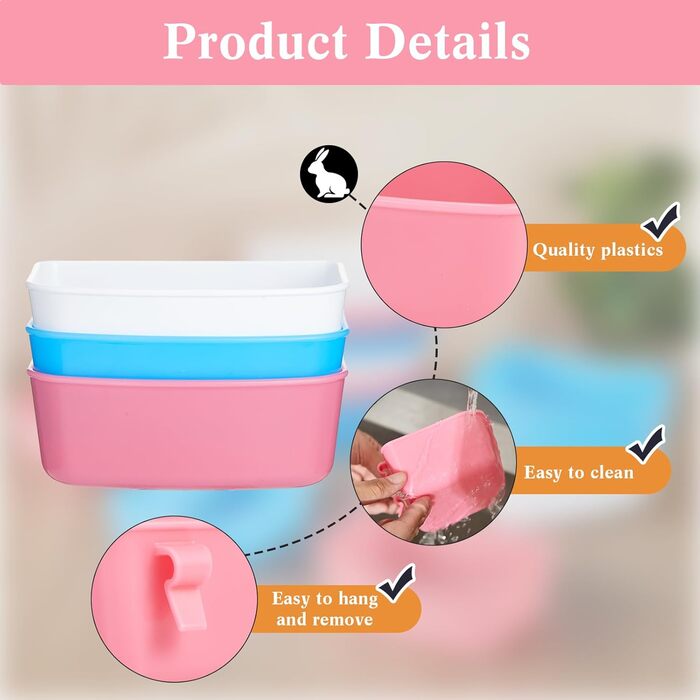 12 годівниць для кроликів Uiifan, 425 мл: годівниці та поїлки для птахів, курячих та морських свинок