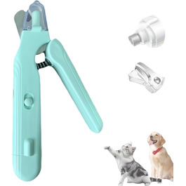 Yagerod Lichtschere Pro: професійна LED-ножиця для грумінгу котів та собак, 2-в-1, з екраном, тихий мотор, збірник для шерсті (білий – екран) (зелений)