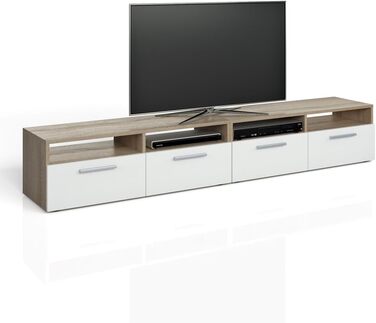 Тумба під телевізор Vicco Diego, білий глянець, 95x38 см, телевізійна тумба, сучасний дизайн