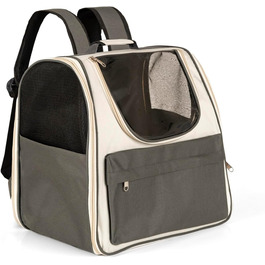 Рюкзак для тварин Petsona: переноска для кота та собаки, сірий, 37 × 34 × 25 см