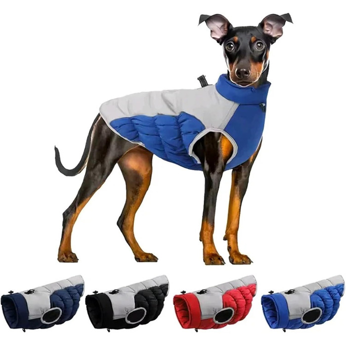 Теплий та відображаючий жилет/куртка для собак та котів на осінь/зиму (бавовна, утеплена, 4-4XL)