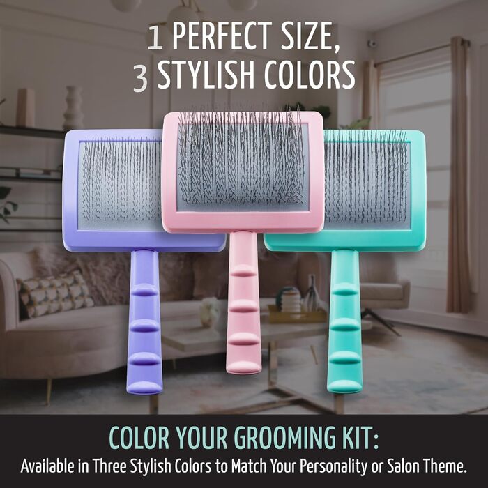 Щітка для собак та котів Classic Brush - якісна щітка з м'якою подушечкою та неслизькою ручкою | Mint, 10,5 x 6,5 см