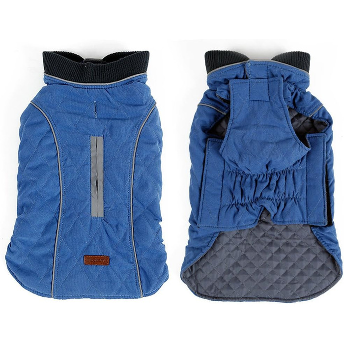 TFENG Тепла жилетка для собак з відбиваючими елементами, розмір S, блакитна