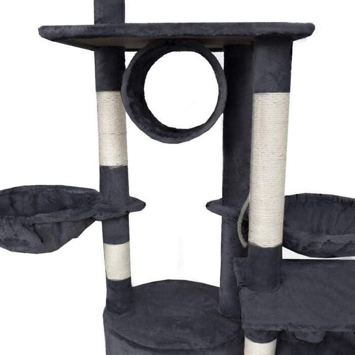 BITUXX® Декерховий котячий будиночок з кігтеточкою, ігровий комплекс для котів, регульована висота 230-250 см (темно-сірий)