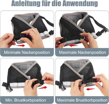 Нашийник для кота Bindokun з повідком, анти-вислизання, комплект для котів та собак, регульований, чорний, M