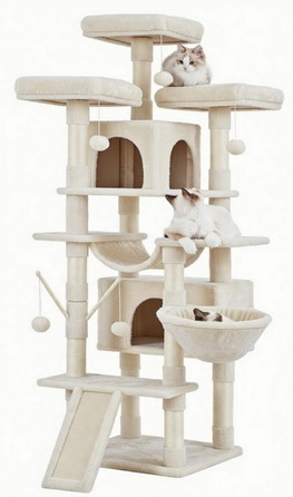 Ігровий комплекс для котів XXL: будинок-вежа з дряпачками, 185 см