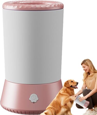 Автоматичний очищувач лап для тварин: для собак та котів, маленьких, середніх та великих, видаляє бруд та сліди, догляд за кігтями (Білий Рожевий)