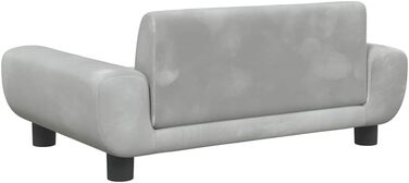 Крісло-ліжко для собак, м'яке лежанка для собак, лежанка для котів, сірий велюр 70 x 45 x 33 см