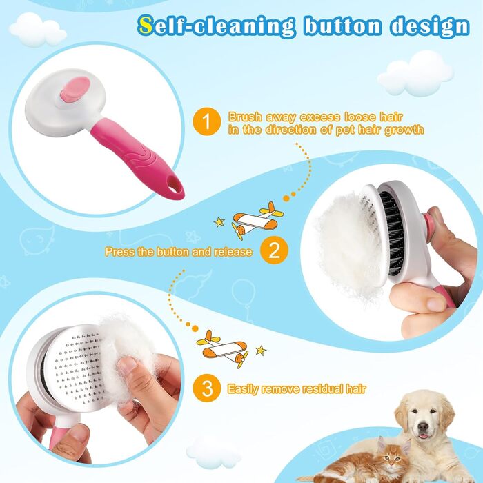 Бурштук для тварин: для котів та собак, видаляє підшерсток, самоочищується, рожевий