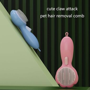 Щітка для собак для видалення шерсті, масажна щітка для котів, для линьки та догляду за шерстю, видаляє розпушену шерсть, безболісні щетинки, самоочисна щітка для собак з м'яким масажем (зелена)
