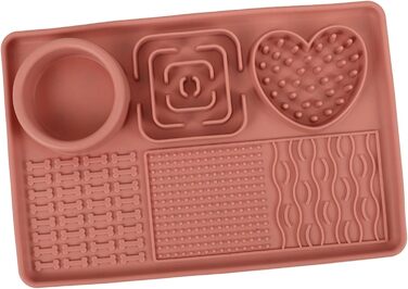 Килимок для годування собак та котів з присосками, нековзний, для повільного годування, рожевий, велика місткість