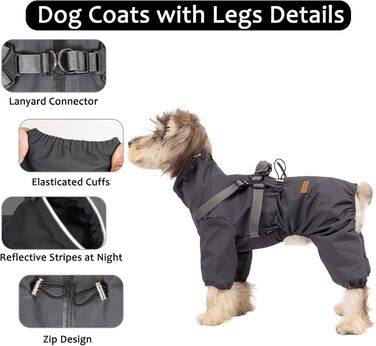 Зимовий теплий одяг для собак з отвором для повідка. Вітронепроникна куртка для собак, зимовий одяг для малих, середніх та великих собак (M, Помаранчево-жовтий)