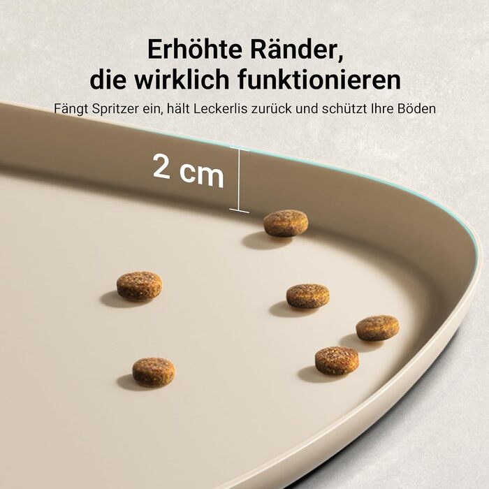 Підкладка під миску для котів DownyPaws, силіконова, 45 x 32 см, бежева - протиковзна, легко миється, BPA-free