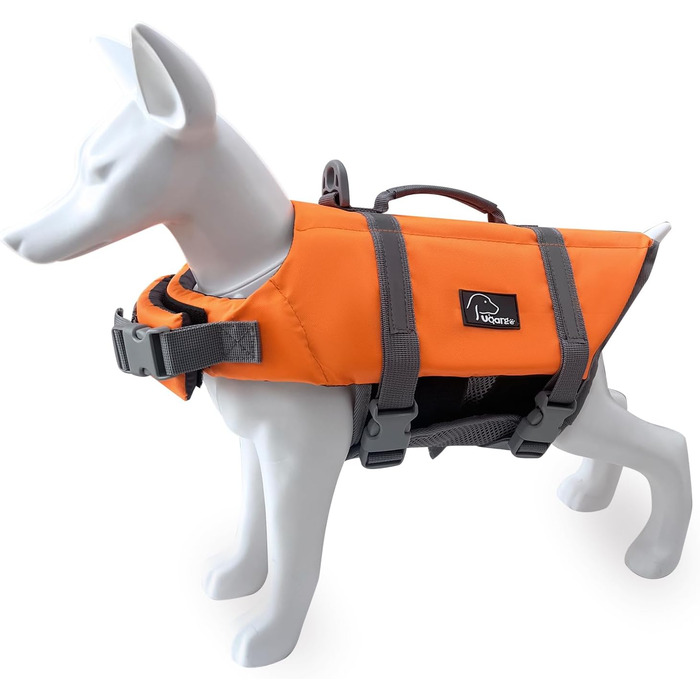 Рятувальний жилет для собак, безпечний жилет для плавання, регульований розмір, з міцним ручним захватом (S) Small