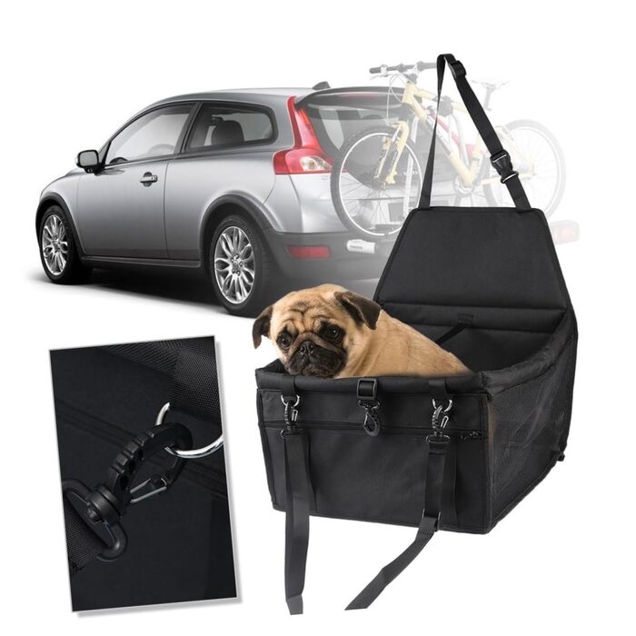 Автомобільний лежак для тварин Hanabass: переноска для собак та котів з дихаючою сіткою та регульованим ременем