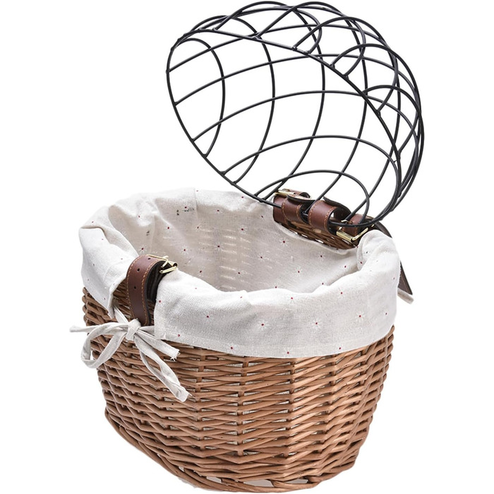 Плетене велосипедне крісло-переноска для собак та котів, безпечний знімний кошик на кермо, комфортне та портативне, для велосипедних подорожей