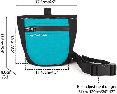 Сумка для ласощів для собак DONGKER з магнітним закриттям, поясна сумка для тренувань та виховання цуценят, швидке винагородження (Зелена)