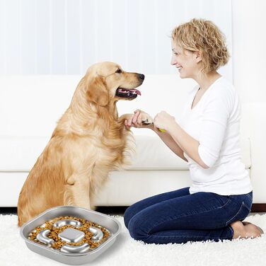 Миска для собак Slow Feeder з гелевими вставками, запобігає ковтання, великі миски для собак, аксесуари для собак, покращує травлення