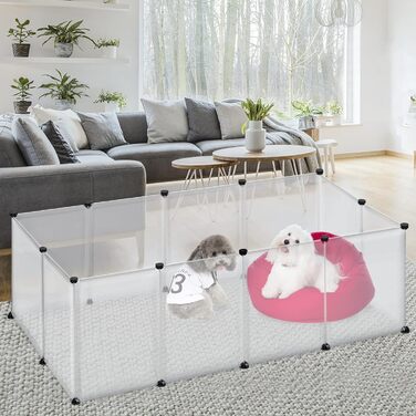 Клітка-вольєр для кроликів, морських свинок, дрібних тварин, без дверей, 145x75x48 см, прозора