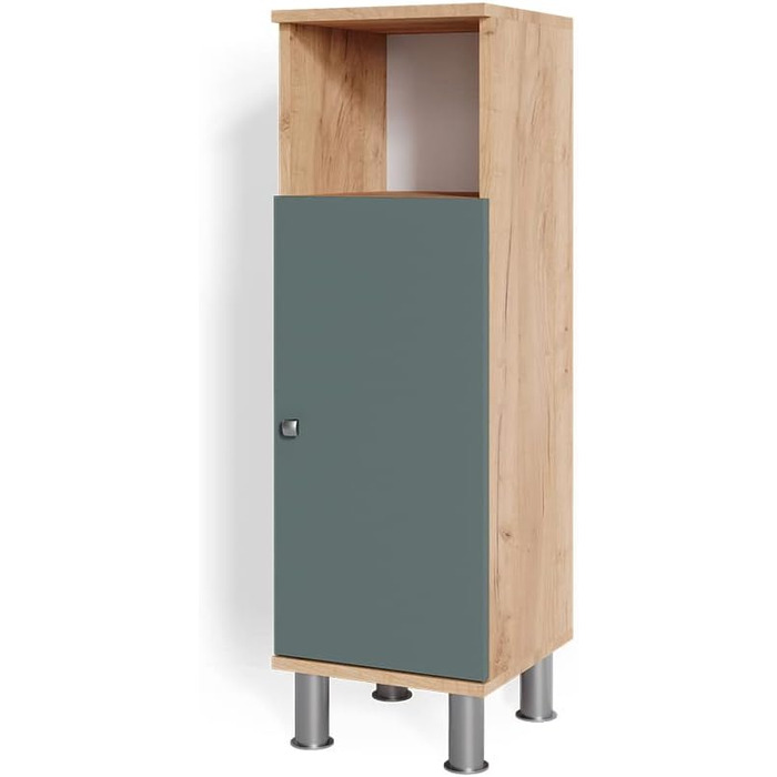 Пенал для ванної Vicco Fynn, антрацит/золотий, 30x95 см, зелений