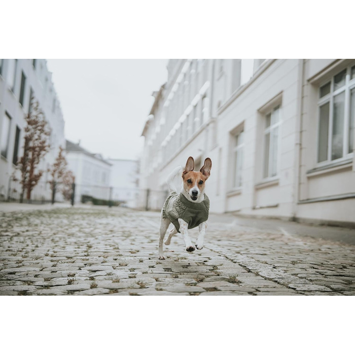 Светр для собак HUNTER MALMÖ, хакі, класичний в'язаний, теплий, еластичний, зі світловідбивачами, розмір 50