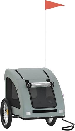 Причіп для велосипеда для собак сірий Oxford, матеріал: оксфордська тканина та метал, модель 93965