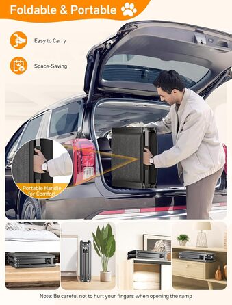 Східці для собак Hunderampe - складані, портативні, з антиковзким покриттям, для автомобілів, SUV та вантажівок (170x44 см)