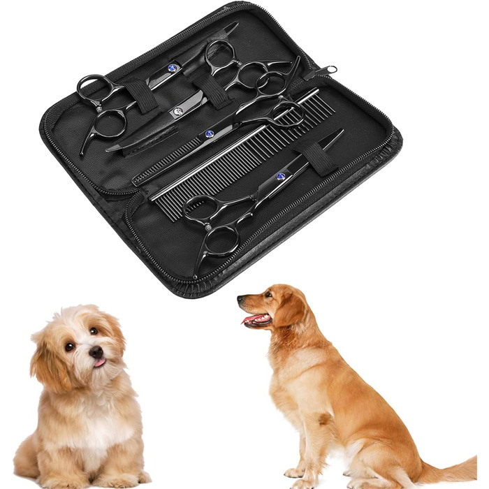 Професійний набір ножиць для грумінгу собак та котів, 7 шт.