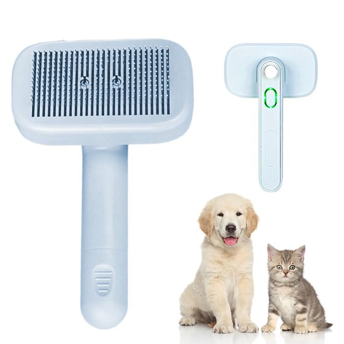 Іоно-щітка для грумінгу Pet Ionbrush - щітка для собак, котів та інших тварин, для блискучого та гладкого хутра, розплутує шерсть, проста у використанні, підходить для довгої та короткої шерсті (блакитна)