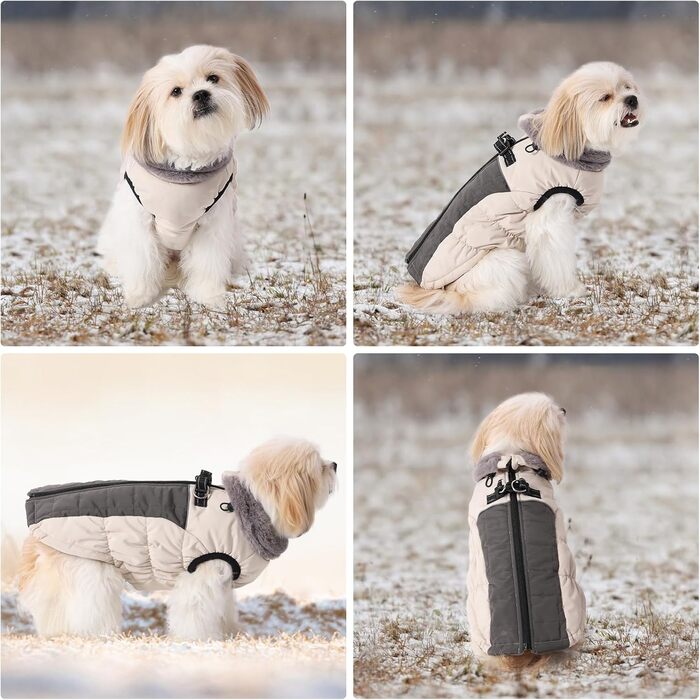 Зимова жилетка для собак Savlot, тепла, з D-кільцем, бавовна, 3XL, білий