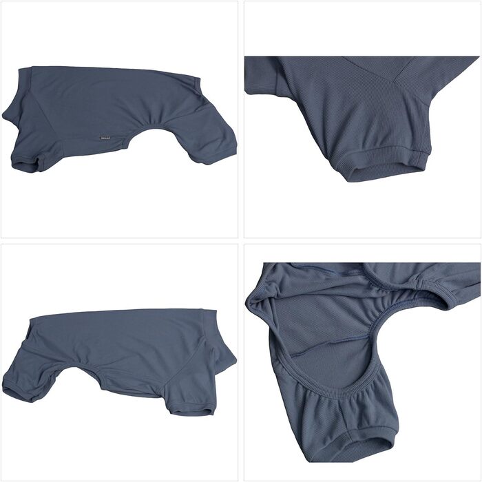 Піжама для собак Lovelonglong, бавовна, трикотаж, 4 лапи, для всіх сезонів, теплий боді для великих, середніх та маленьких собак, колір кава, розмір L (XL для середніх собак), сіро-блакитний