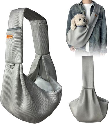 Сумка-переноска для собак, чорна. Зручна переноска для вигулу та подорожей з регульованим плечовим ременем та передньою кишенею