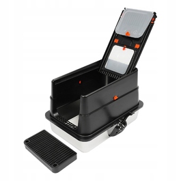 Відкритий лоток-куветра для котів із нержавіючої сталі, чорний