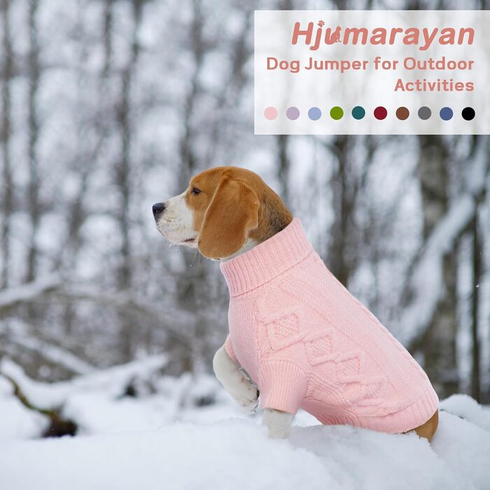 Пуловер для собак Hjumarayan для маленьких порід - простий та елегантний, теплий, з отвором для повідка, рожевий, XS (30см, 23см)