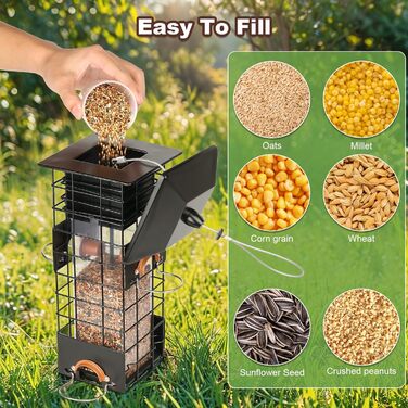 Підгодовувач для птахів на гачок, металевий годівник для диких птахів, годівниця для птахів у сад/на балкон