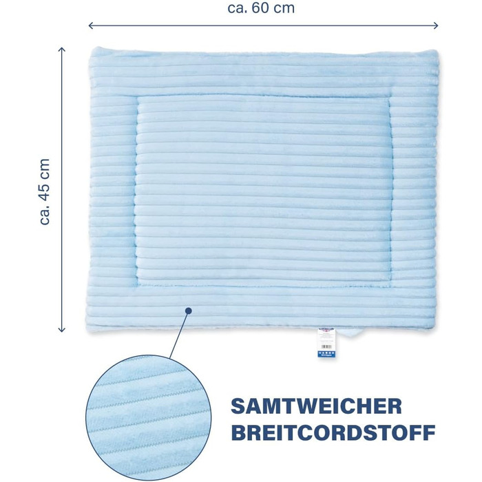 Подушка для собак Wallace & Jones Cardi, велика, 130x90 см, водонепроникна, світло-блакитна, м'яка, для собак, лежанка, ковдра